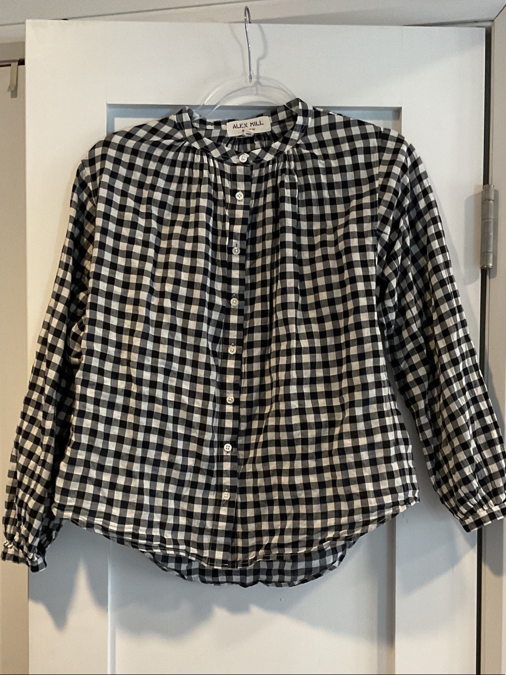 Alex Mill black and white check easy shirt